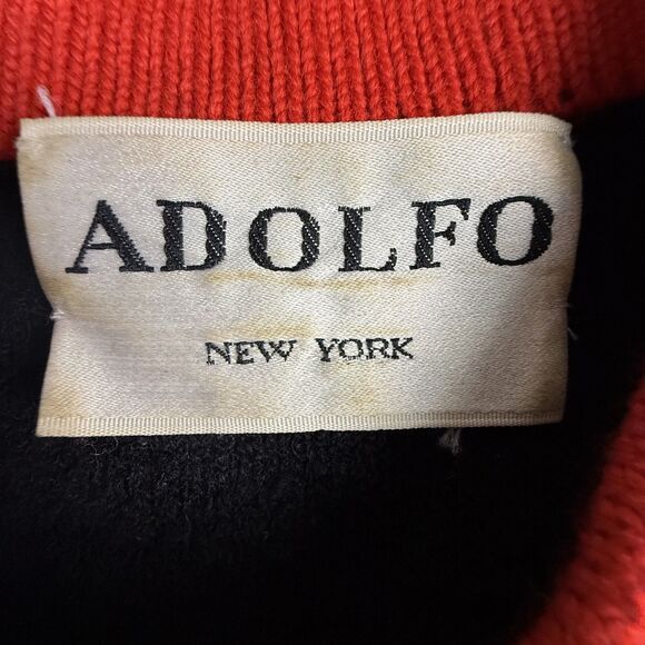 Vintage 1980s Adolfo New York Black Boucle Long Cardigan Knit Coat Dress - Picture 10 of 14